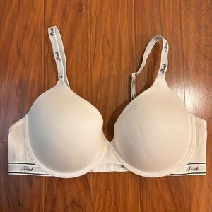 NWT PINK Victorias Secret White Underwire Bra Womens 38D